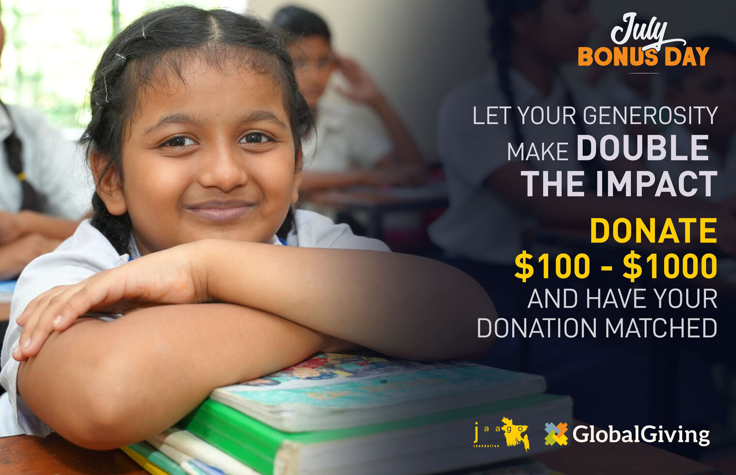 July Bonus Day, the best 24 hours to double the impact of your donations